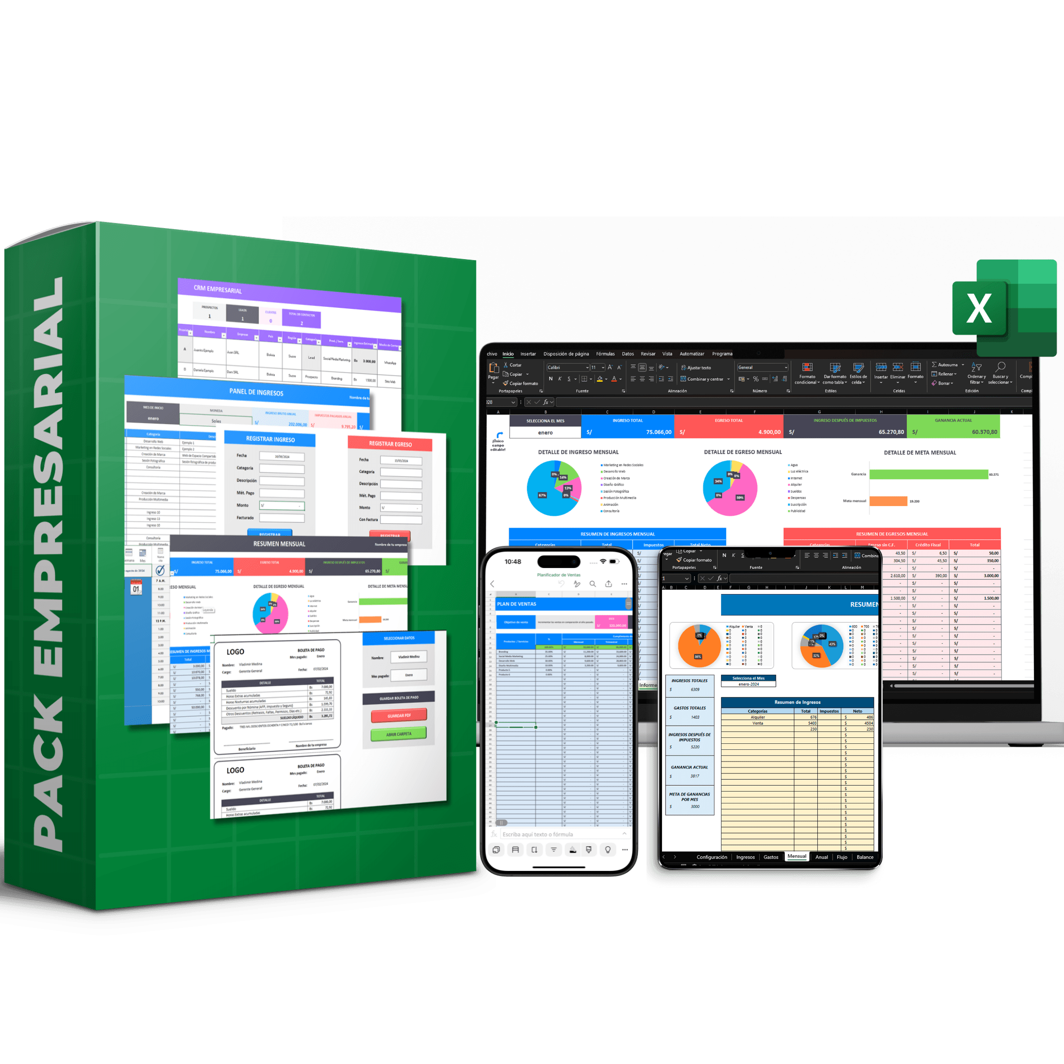Mega Kit de plantillas profesionales en Excel
